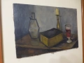 Стара картина Натюрморт масло платно Стоян Стоянов 1950 г, снимка 3