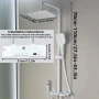 Душ система със светещ смесител Лед LED дисплей 4 функции бутони функция дъжд БЯЛ, снимка 13