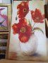 картина пано с червени цветя, снимка 3