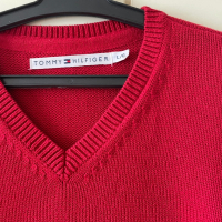 Памучен червен пуловер на Tommy Hilfiger /L размер, снимка 1 - Пуловери - 44679735