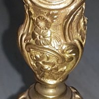 Старинен бронзов свещник- Ар Нуво , снимка 4 - Антикварни и старинни предмети - 41832537