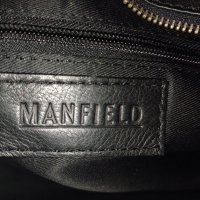 Manfield черно чанта естествена кожа , снимка 2 - Чанти - 41440192