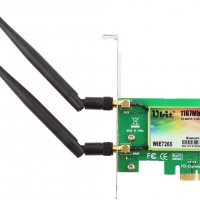 Безжична WiFi карта Intel AC 7265, AC1200Mbps, BT 4.0 2 х 6dBi антени, двулентова (5G/2.4G), за PC, снимка 1 - Мрежови адаптери - 36008269