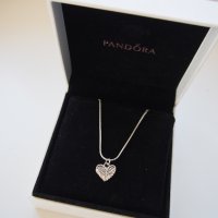 Колиета Pandora в сребърнен цвят с висулка, снимка 9 - Колиета, медальони, синджири - 40130237