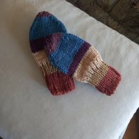 Ръчно плетени детски чорапи, дължина на ходилото 12 см., снимка 2 - Бебешки чорапи - 41756104