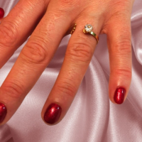 Уникален дамски пръстен от неръждаема стомана с камъни цирконий , снимка 1 - Пръстени - 44620106