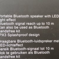 MAXXTER ACT-SPK-BT-LED1 Преносим Bluetooth високоговорител с LED светлинен цветен  ефект., снимка 12 - Bluetooth тонколони - 41567060
