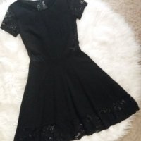 СТРАХОТНА черна рокля с черна дантела , снимка 1 - Рокли - 42143316