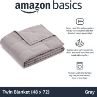 Одеяло с тежести 5.4 кг Amazon Basics Twin SU001 120х180см Юрган тежко Утежнено одеяло Антистрес дво, снимка 4 - Олекотени завивки и одеяла - 44209219