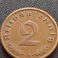 Две монети 2 райхспфенинг 1937г. / 10 райхспфенинг 1941г. Трети райх с СХВАСТИКА редки 31576, снимка 2 - Нумизматика и бонистика - 40649077