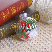 6 Коледни топки пълни с украса, снимка 2 - Декорация за дома - 39024414