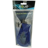 Кабел, преходник GELID 24pin Power extension cable 30cm individually sleeved, син SS30277, снимка 2 - Други - 40103236