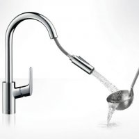 Кухненски смесител Hansgrohe Focus M41-H240 pull out хром, снимка 4 - Смесители - 39440483