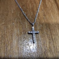 Сребърен синджир с кръст (105), снимка 2 - Колиета, медальони, синджири - 39180220