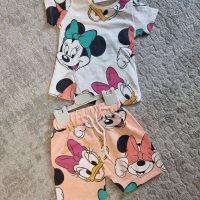 Детски летен комплект за момиче Zara тениска и къси гащи 1,2,3,4,5,6г., снимка 2 - Детски комплекти - 41396373