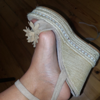 Дамски обувки на платформа - велур, снимка 5 - Дамски елегантни обувки - 44603385