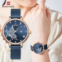 Дамски часовник NAVIFORCE Blue/Gold 5011 RGBE. , снимка 3 - Дамски - 34724557