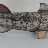 Сребърна авторска фигура-риба/сребро 900/, снимка 4 - Антикварни и старинни предмети - 40050915