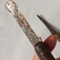 стара сгъваема ножка с дървена дръжка - 3 бр. нож ножче ножове, снимка 9 - Антикварни и старинни предмети - 44355171