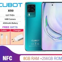 Cubot X50 6.67" 1080x2400 FHD+ 64 Mегапиксела 5 Броя Камери 8GB RAM 256GB ROM NFC6.4 Android11 5GWIF, снимка 4 - Други - 41382981