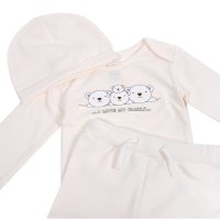 Бебешки комплект, Mечета, 3 бр, 0 - 3 м, Бял, снимка 2 - Комплекти за бебе - 41733093