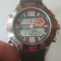 Масивен часовник QUAMER. Ana-digi. Dual time. Мъжки часовник. , снимка 2 - Мъжки - 41183103