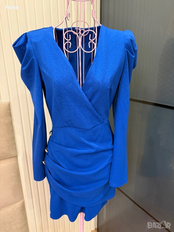 Елегантна рокля в кралско синьо , снимка 1