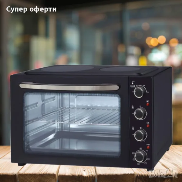 Готварска печка Voltz с 2 котлона с инфрачервен нагреватели 1000W и 1500W, 45л., снимка 1