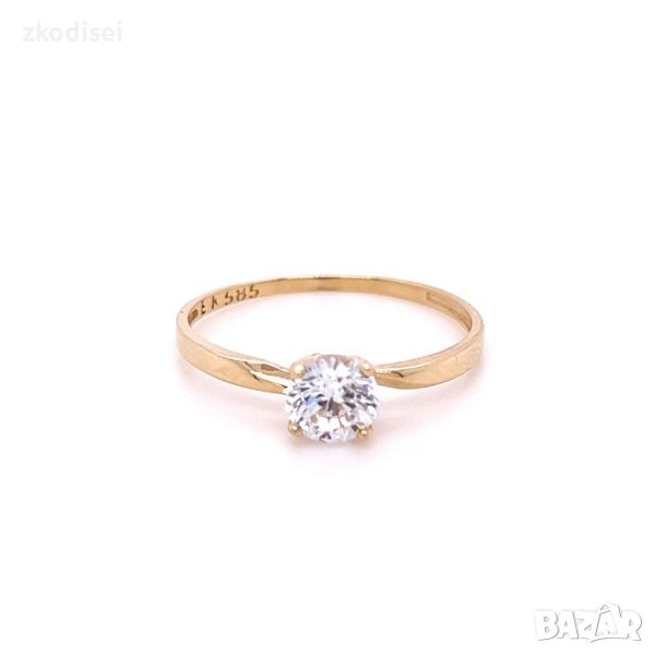 Златен дамски пръстен 3,24гр. размер:57 14кр. проба:585 модел:21938-4, снимка 1