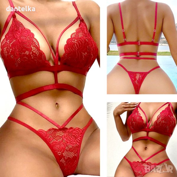 Секси комплект. Еротичен дантелен комплект от две секси части. Еротично бельо, секси бельо, снимка 1