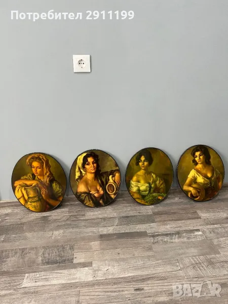 Елипсовидна картина, комплект от 4 бр., снимка 1