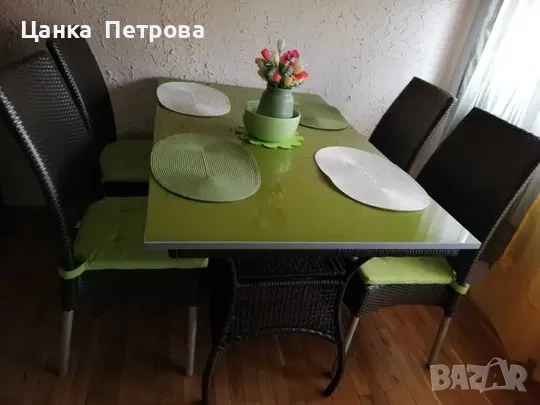 Маса за хранене с шест стола, снимка 1