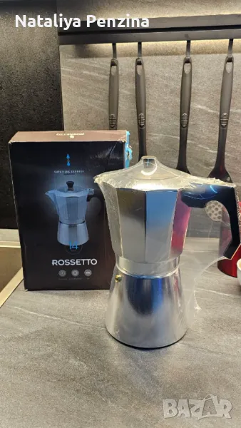 Италианска кафеварка Moka Express ROSSETTO от алуминий -  (14 чаши 700 ML), снимка 1