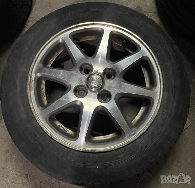 Оригинални 5бр. за ТОЙОТА TOYOTA 14" джанти+летни гуми DUNLOP ДЪНЛОП, снимка 1