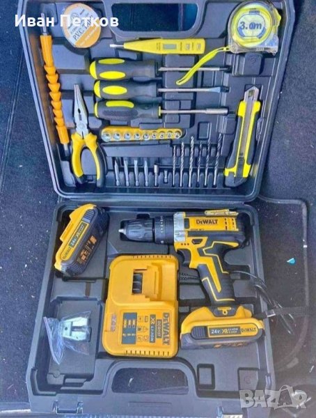 Ударен Винтоверт Dewalt 24v с инструменти+2 години гаранция, снимка 1