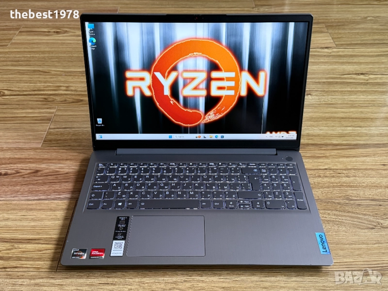 15.6 Lenovo 3`Ryzen 5-5500U/12GB RAM/512GB SSD/Full HD IPS 300 nits/Подсветка/Бат 5ч, снимка 1