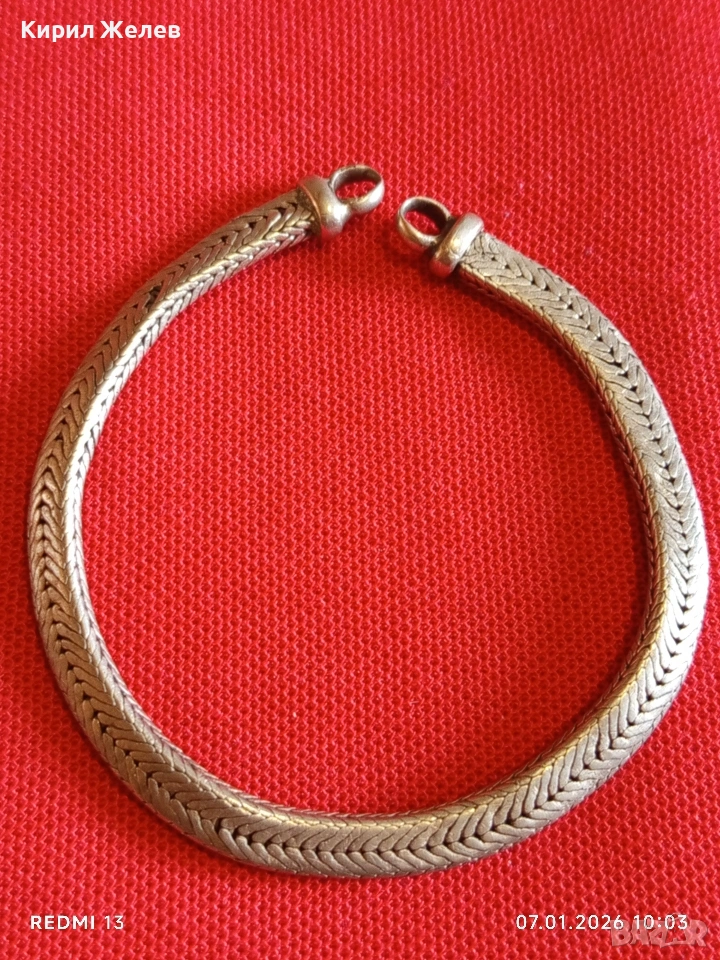 Сребърна гривна Византийски стил Рето бижу ювелирна изработка 42540, снимка 1