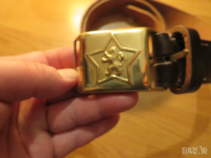 Стар военен колан с българския лъв от 70те Българска армия - красота от бронз армейски, снимка 1