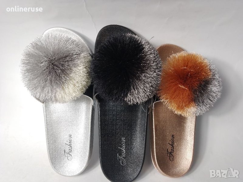 Дамски чехли помпони , снимка 1