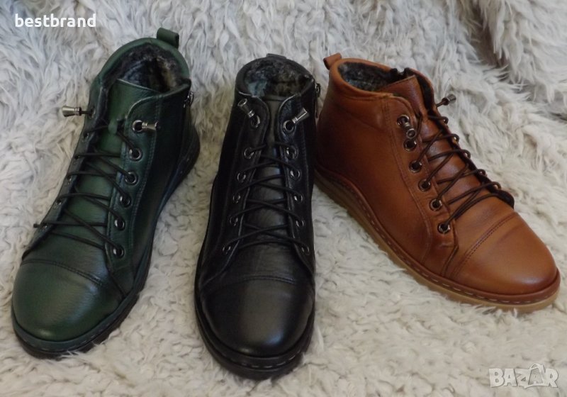 Боти, естествена кожа, три цвята, код 540/69, снимка 1