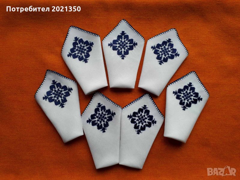 Ръчно бродирани копринени кърпички - български мотив, снимка 1