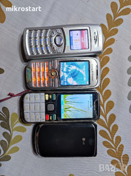 Продава лот стари телефони Sony Ericsson K500i, Samsung C100, Nokia C5, LG K810 - работещи/бартер, снимка 1