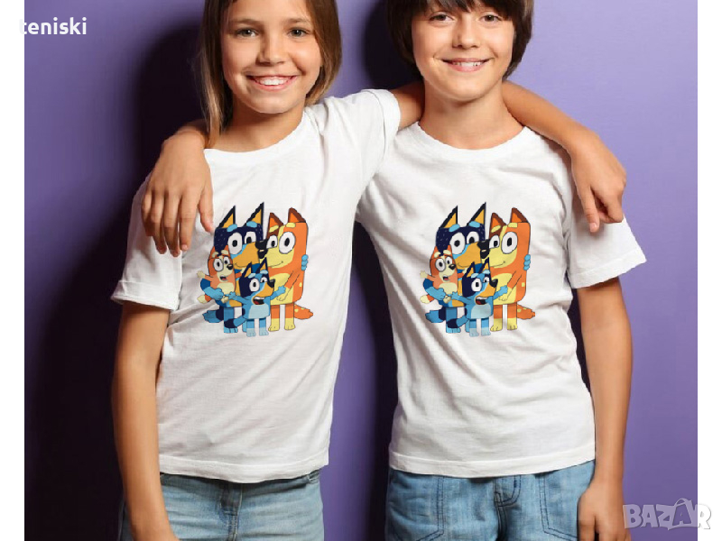 Детска тениска BLUEY Блуи с или без вашето име, снимка 1