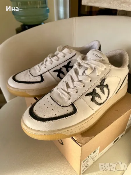 Маратонки Pinko Bondy 3 Basket 38 номер естествена кожа, снимка 1