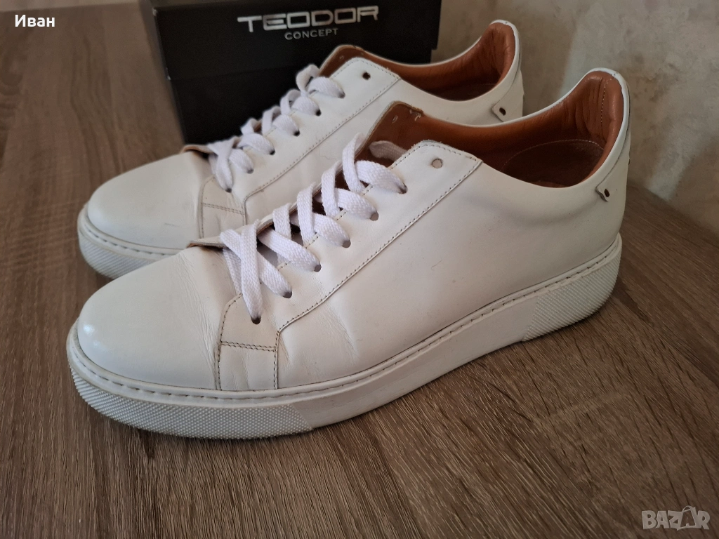Бели кецове TEODOR 43 - Естествена кожа, снимка 1