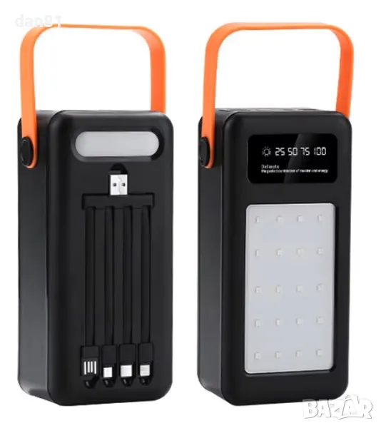 Външна Батерия Power Bank за къмпинг с реален капацитет 40 000 mAh и силна LED светлина., снимка 1