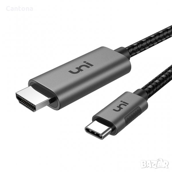 uni USB C към HDMI кабел (4K @ 60Hz), USB Type C Thunderbolt 3 към HDMI кабел -100 см, снимка 1