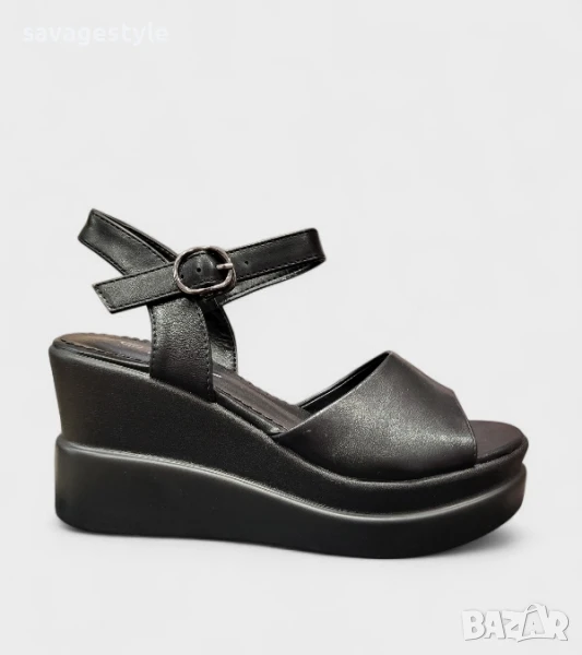 Дамски летни обувки на платформа черно , снимка 1