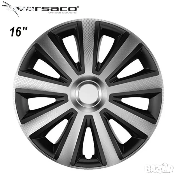 Тасове за джанти 16'' Versaco Carbon Aviator - Silver / Black, снимка 1