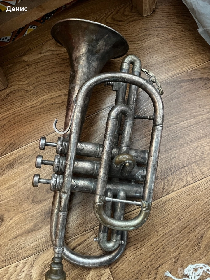 Стар английски тромпет BESSON Made in England - блокирал, снимка 1